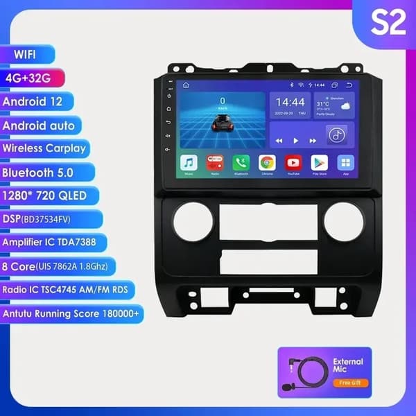 Android-autoradio, GPS-navigointi, Carplay, S5