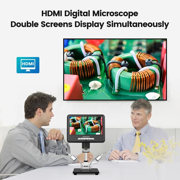 AD207S HDMI digitaalimikroskoopin pitkän esineetäisyyden mikroskoopin juotostyökalu puhelimen piirilevyn korjaukseen jatkoputkella