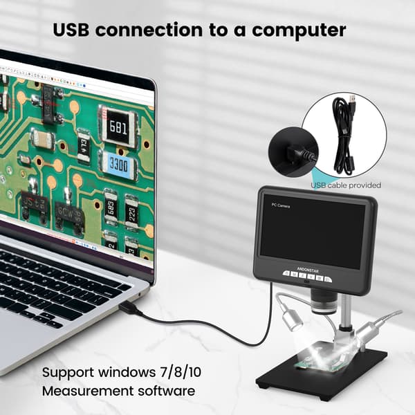 AD207S HDMI digitaalimikroskoopin pitkän esineetäisyyden mikroskoopin juotostyökalu puhelimen piirilevyn korjaukseen jatkoputkella