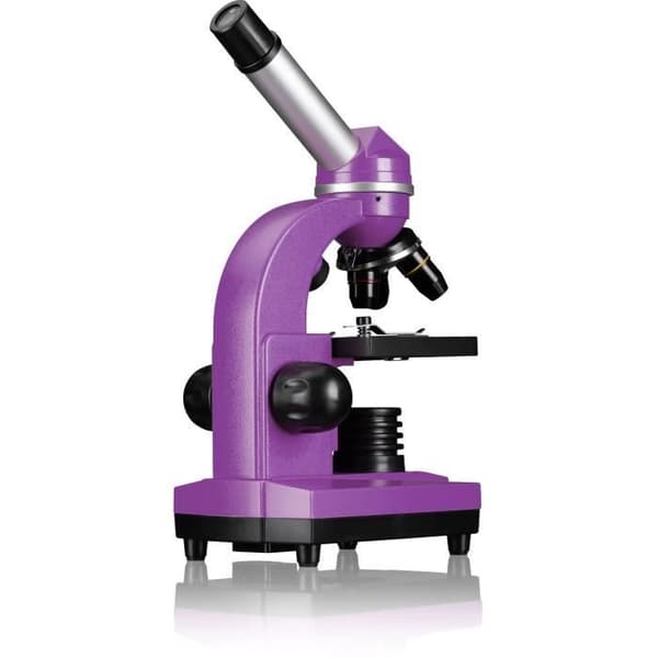 BIOLUX SEL studentmikroskop - BRESSER JUNIOR - 40x-1600x förstoring - experimentkit - lila