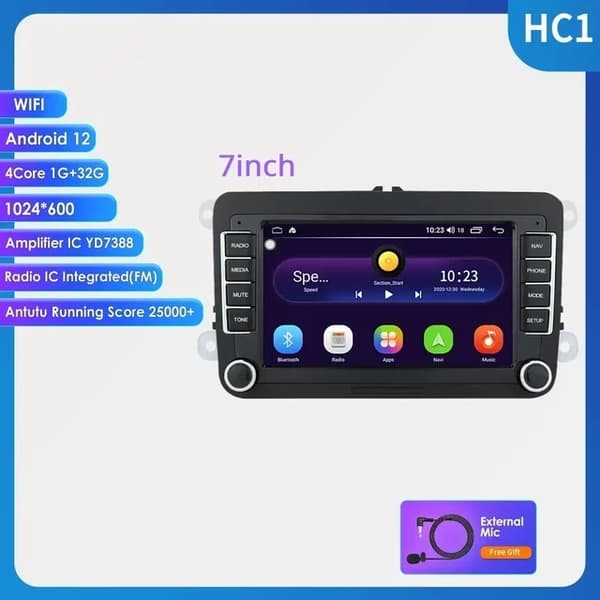 Bil stereo, Android Auto kompatibilitet, GPS navigation, 8INCH S4