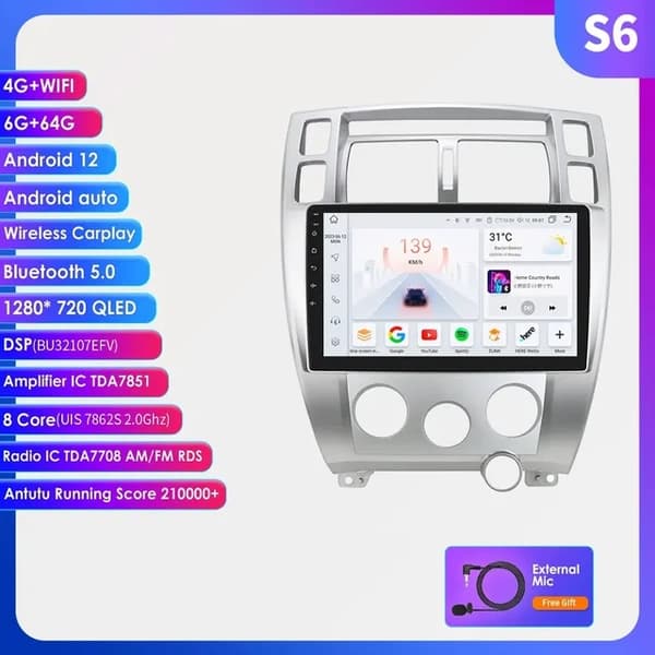 Bil Multimedia Afspiller, GPS Navigation, Carplay Audio, S8 B