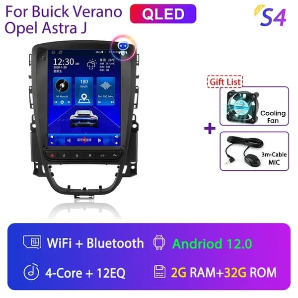 Bilradio, Android 12-kompatibilitet, stöd för multimedia video, S10-1 Kamera