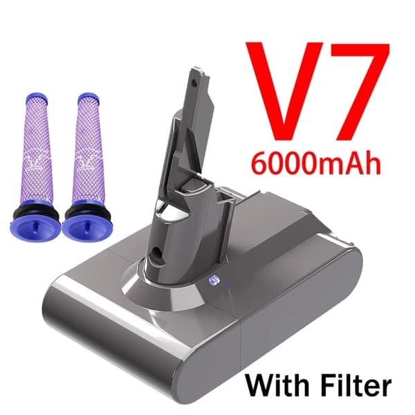 Støvsuger Batteri, Genopladeligt, Kompatibelt med Dyson V6-V10, V6 6000mAh filter