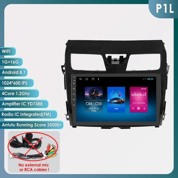 Auton monimedia soitin, Android 12, 4G-yhteys, GPS-navigointi, S1-3G 32G-8cores