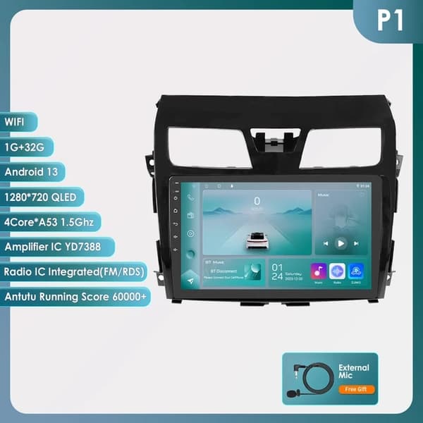 Auton monimedia soitin, Android 12, 4G-yhteys, GPS-navigointi, S1-3G 32G-8cores