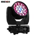 Miniatyrbillede 2 af 2: Bevægelig hovedprojektor, RGBW DMX-styring, vask zoom-funktion, LED Beam19x15W, EU-stik