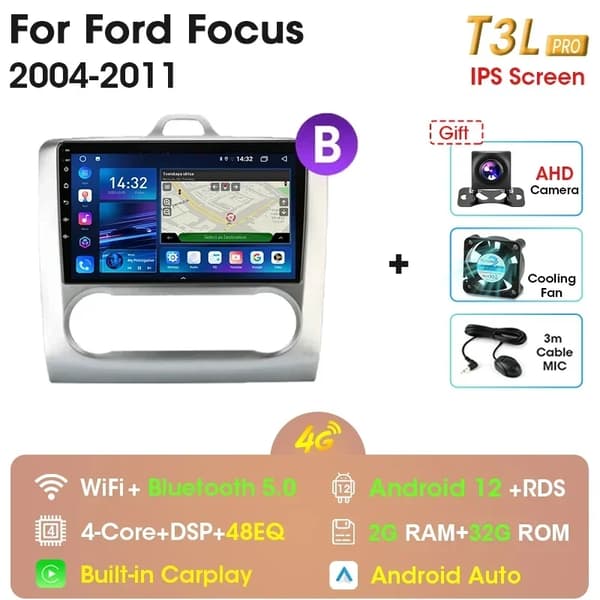 Autosoitin, Android 12 -yhteensopivuus, GPS-navigointi, T10-1(A)-MIC-CAM-DVR
