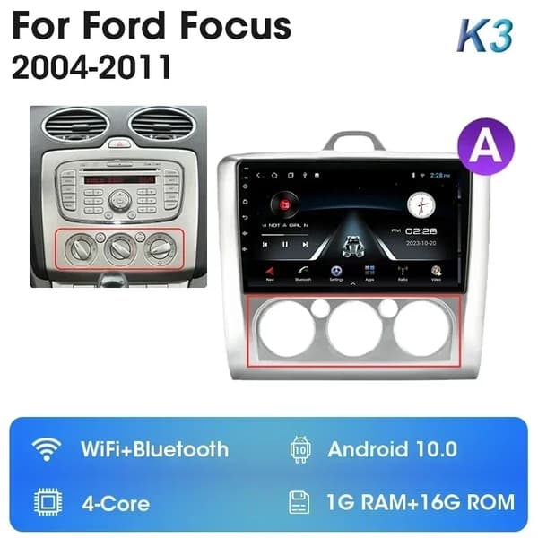 Bilradio, Android 12-kompatibilitet, GPS-navigation, T10-1(A)-MIC-CAM-DVR
