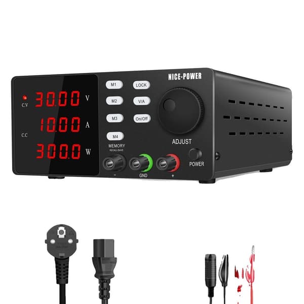 Laboratoriovirtalähde, ohjelmoitava muistitoiminto, RS-232 USB -tiedonsiirtoliitäntä, D3010-232-Musta, AC 220V