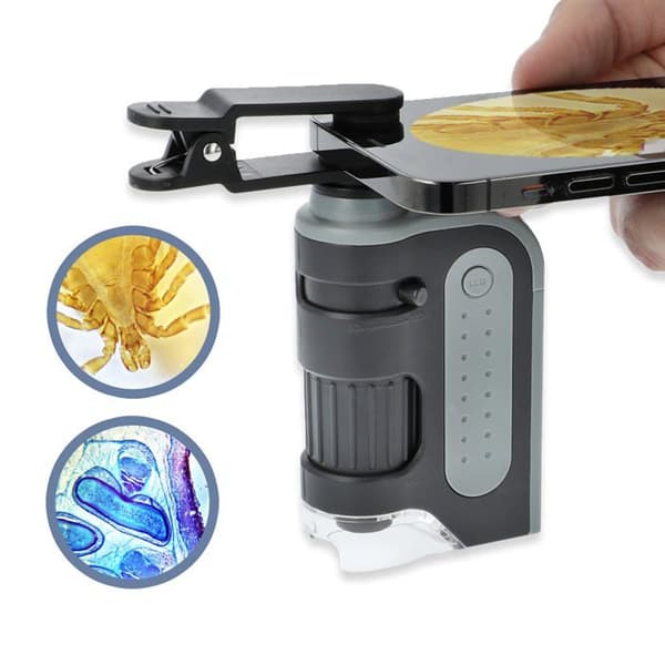Carson - MM-350 - MicroBrite Pro Pocket Microscope, LED-upplyst, med zoom och Smartphone Adapter Clip ()