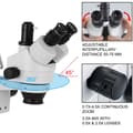 Miniatyrbild 4 av 8: 3,5X-90X trinokulärt stereomikroskop med dubbelarmsfäste, stödjer kameraanslutning, diversifierade justeringar