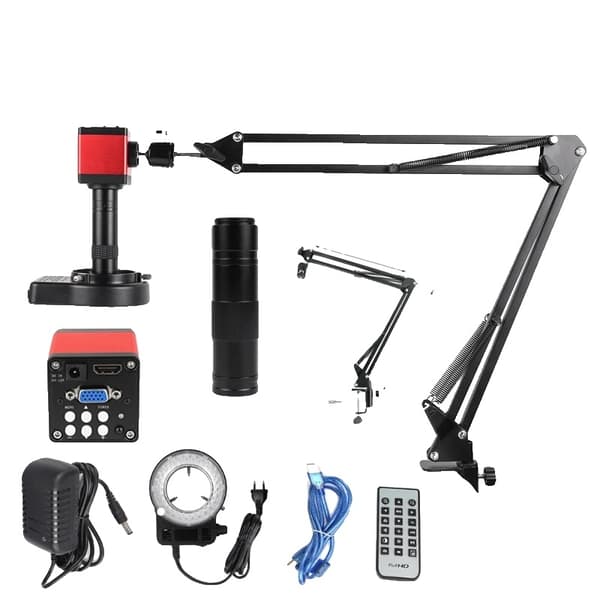 Elektronisk Digital Mikroskop, 13MP Billede Output, HDMI og VGA Kompatibilitet,1-150x1-150x, HDMI VGA 13MP Sæt
