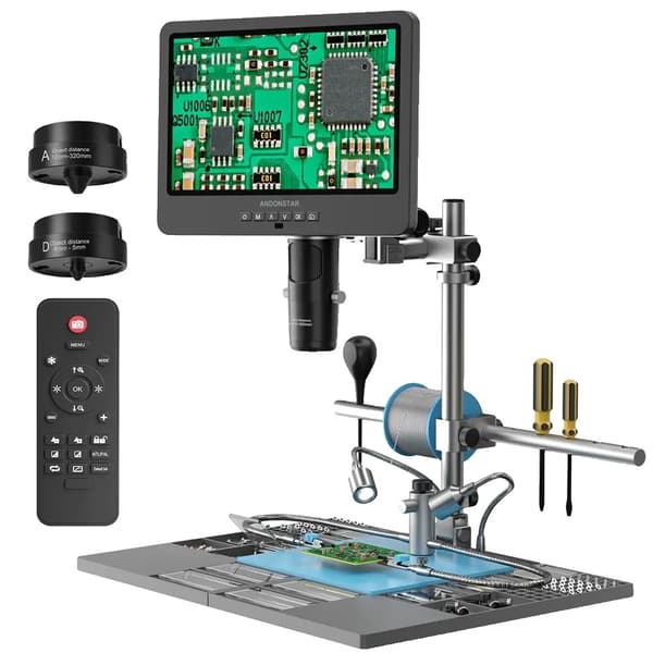 Digitalt Mikroskop, 10,1 Tommer Skærm, 1500X - 3000X Forstørrelse,2000X, AD249SM-Plus