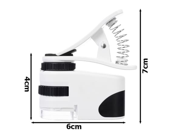 Mini Mikroskop med UV-lampa - 60x Förstoring - Till Mobiltelefon