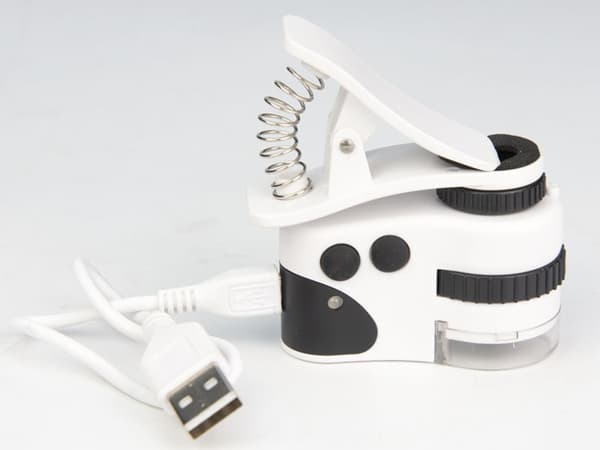 Mini Mikroskop med UV-lampa - 60x Förstoring - Till Mobiltelefon