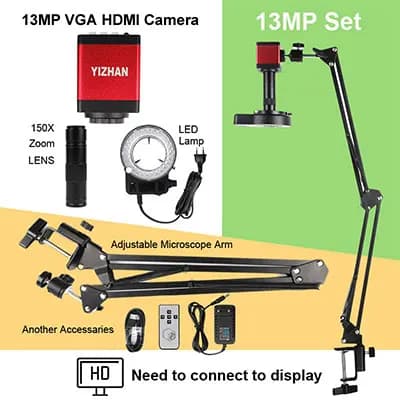Digitalt Mikroskop, 13MP Kamera, 150X Forstørrelse,150X, 13MP Kit