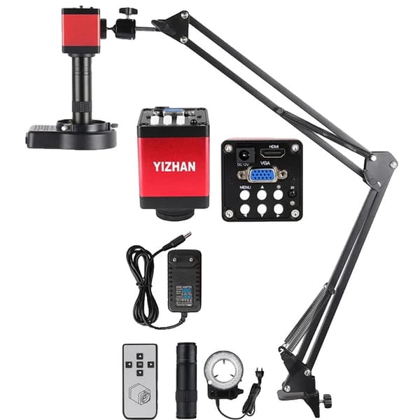 Elektronik Loddemikroskop, 13MP HDMI Kamera, 150X C Mount Linse,13 MP sæt 5