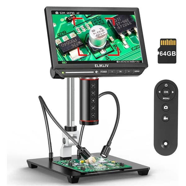 Digital Mikroskop, 2000X Förstoring, 4K UHD Upplösning,EM4K-AF, 2000X