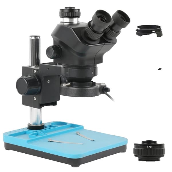 Trinokulært stereomikroskop, 48MP sensor, 3,5-100X forstørrelse,Ingen kamerasæt