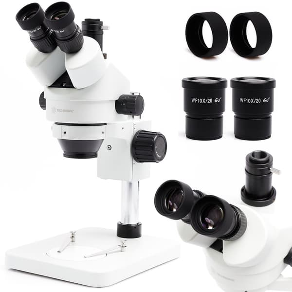 Trinokulært stereomikroskop 7-45x 10HT (hvid) SZM7045T-B1