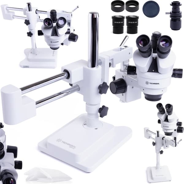 Trinokulært stereomikroskop TECHREBAL 10HW - hvid SZM7045T-STL2