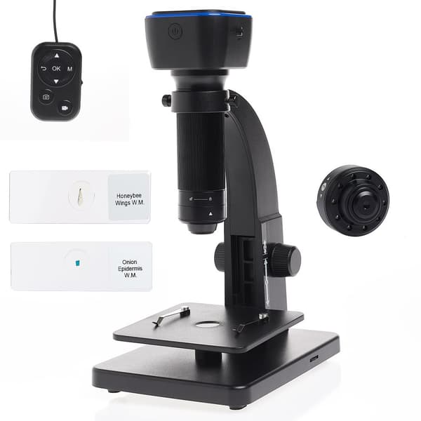 Biologiskt mikroskop Svart med 5mp Wifi-kamera