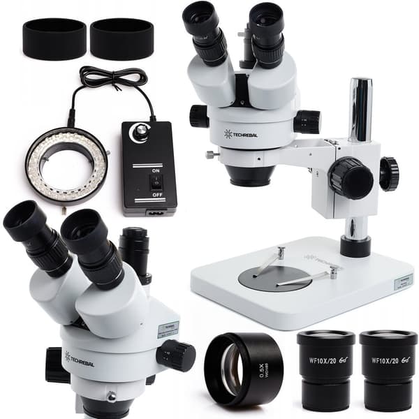 Trinokulært stereomikroskop 10HT (0,5x objektiv + 56x LED-belysning)