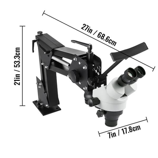 Mikro Indlagt Spejl Mikroskop, 0.7X-4.5X Kontinuerlig Zoom, Lang Arbejdsafstand, Holdbart Aluminiumlegering