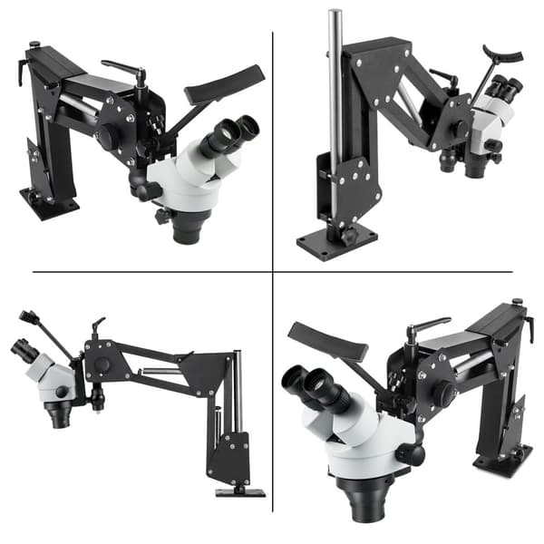 Mikro Indlagt Spejl Mikroskop, 0.7X-4.5X Kontinuerlig Zoom, Lang Arbejdsafstand, Holdbart Aluminiumlegering