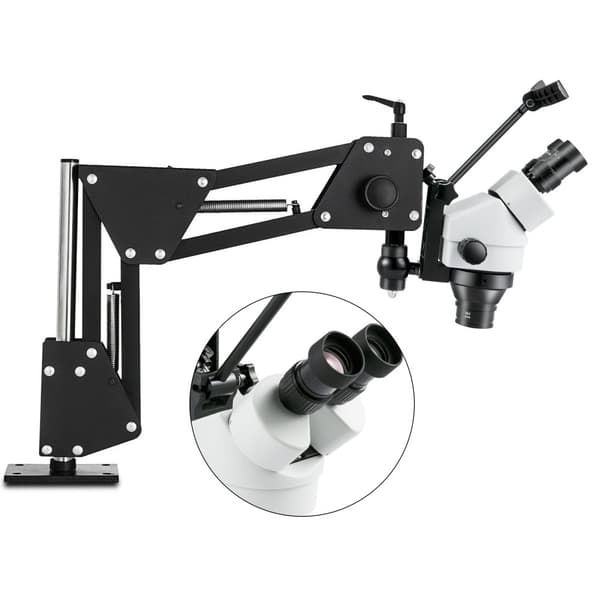 Mikro Indlagt Spejl Mikroskop, 0.7X-4.5X Kontinuerlig Zoom, Lang Arbejdsafstand, Holdbart Aluminiumlegering