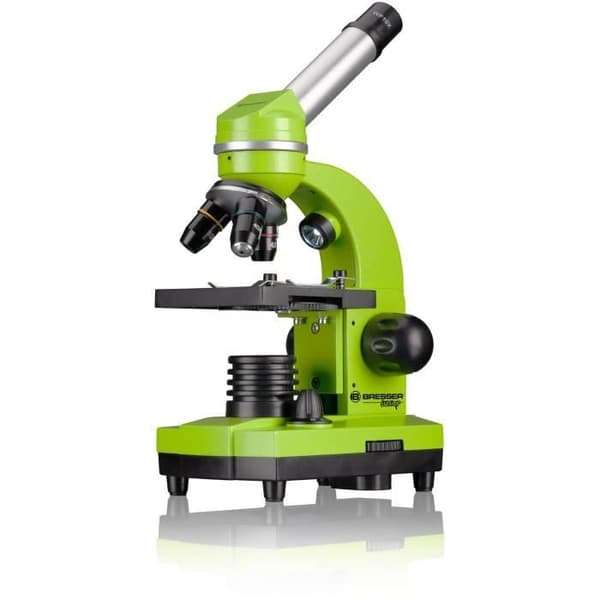BIOLUX SEL studentmikroskop - BRESSER JUNIOR - 40x-1600x förstoring - experimentsats - grön