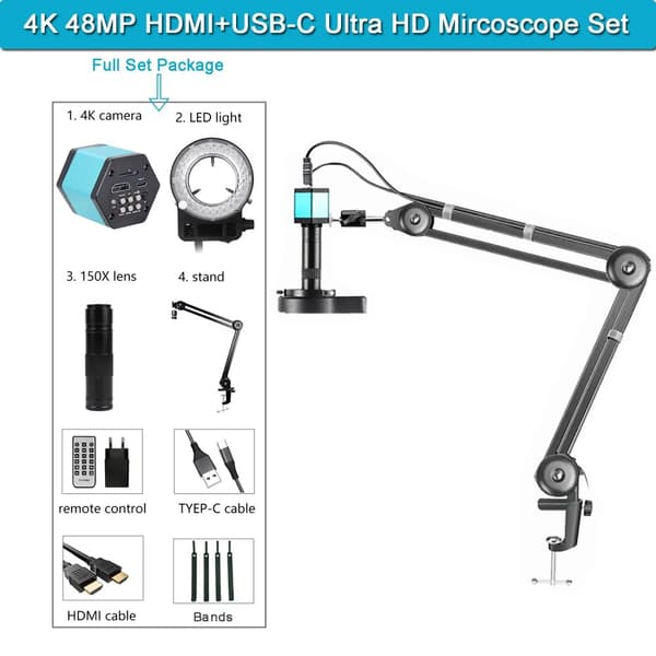 4K Digital Mikroskop, 48MP Billedsensor, Elektronisk Zoomfunktion,XHU4006 Sæt