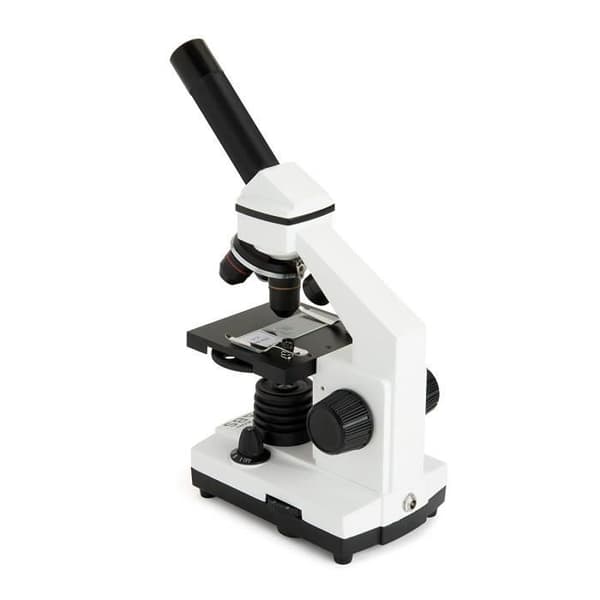 Celestron CM800 sammansatt mikroskopeffekt 40 x - 800 x, 3 AA-batterier, 10 förberedda objektglas, 10x och 20x okular,