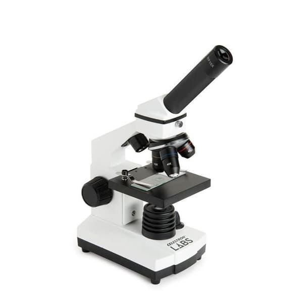Celestron CM800 sammansatt mikroskopeffekt 40 x - 800 x, 3 AA-batterier, 10 förberedda objektglas, 10x och 20x okular,