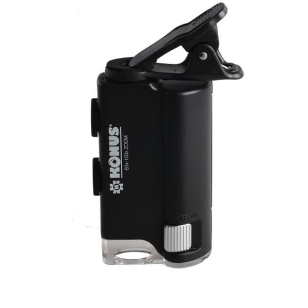 Mikroskop Konusclip 60x-100x - KONUS - Svart - Zoom - LED och UV-ljus