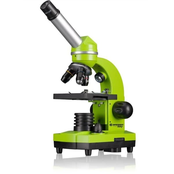 BIOLUX SEL studentmikroskop - BRESSER JUNIOR - 40x-1600x förstoring - experimentsats - grön