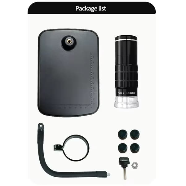 50X-1000X 1080P trådlöst digitalt mikroskop med justerbart stativ, HD WiFi bärbart handhållet minimikroskop för iOS, Android
