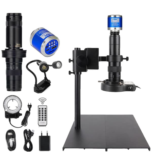 USB Digital Mikroskop, 4K Videooptagelse, 215X Forstørrelse,Store Basis SætB