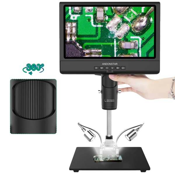 Digitalt Mikroskop, 10,1 Tommer LCD Skærm, 200X Forstørrelse,AD209, 200X