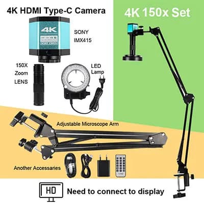 4K HDMI Type-C -sarja, 150-kertainen suurennus, SONY IMX415 -anturi,4K HDMI Type-C -sarja