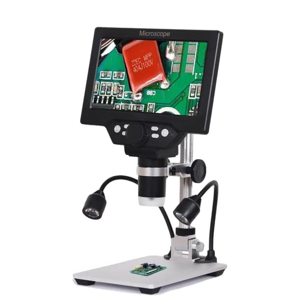 MUSTOOL Digital Mikroskop, 12MP HD 7-Tommer LCD, 1-1200X Forstørrelse,G1200D med batteri