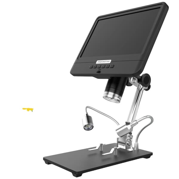 Digital Mikroskop, 8,5-tums LCD-skärm, 1080P videoupplösning,Med batteri, 5X-1200X