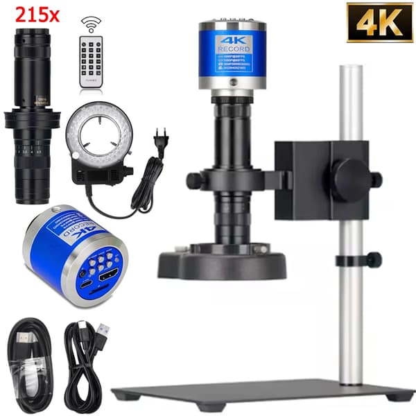 4K Digitaalinen Videomikroskooppi, 215X Suurennos, 48MP Kamera,Ultra 4K Pieni Perus