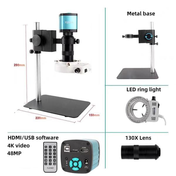 Digitaalinen mikroskooppi, 48MP HD-kamera, säädettävä LED-valo,XHU4002-130X sarja