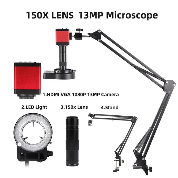 Digitalmikroskop, 48MP HD-kamera, justerbart LED-ljus,XVH2003-150X Kit