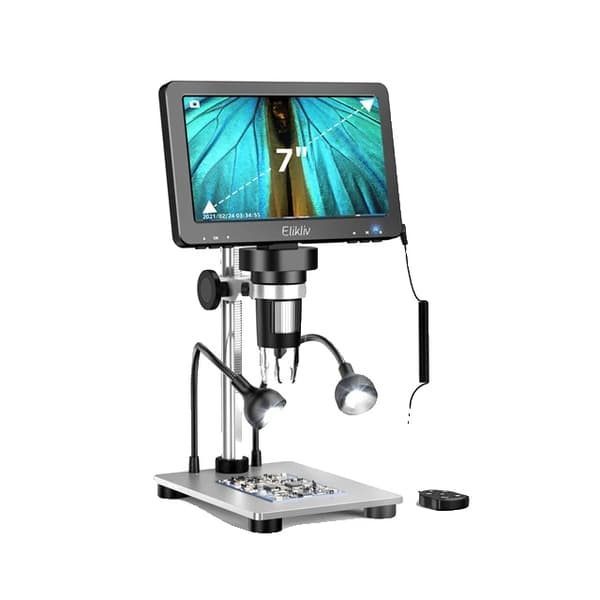 Digital Mikroskop, 1200X Förstoring, 1080P HD Skärm,EDM9 7 tum Display