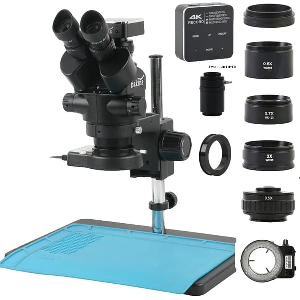 Stereo mikroskooppi, 3.5X - 90X zoomikuvitus, 48MP HDMI USB -kamera,Valkoinen, 48MP HDMI Type-C
