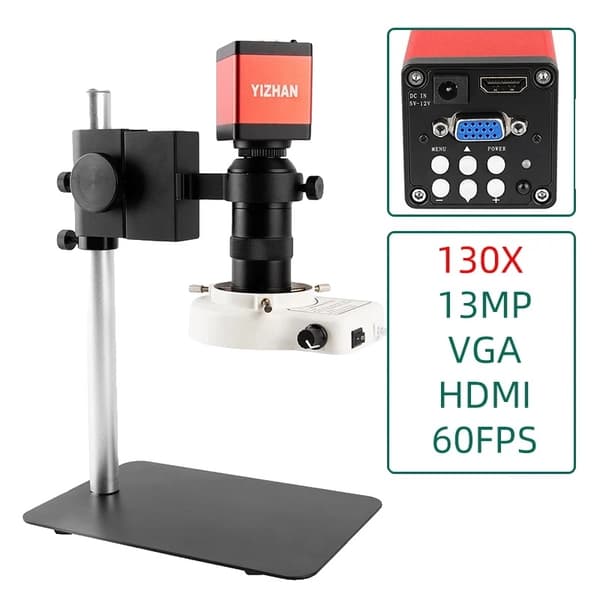 Digitaalinen videomikroskooppi, 48MP resoluutio, USB- ja HDMI-ulostulo, 130X-180X suurennus,130 tai 180x valinnainen, B Asetelma