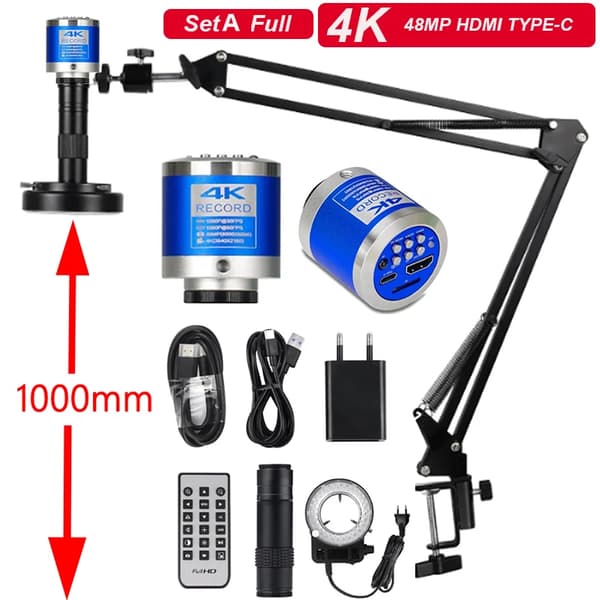 4K Digitaalinen Mikroskooppi, 48MP Resoluutio, HDMI/TYPE-C Liitäntä,4003-48MP SetsA